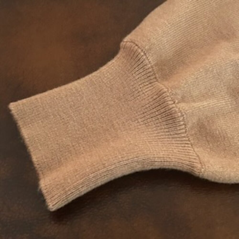 NWT Super Soft Caramel Tan Brown Fitted Crewneck Sweater - Picture 3 of 8